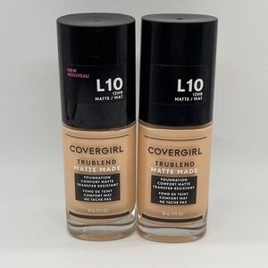 Covergirl TruBlend Matte Made Foundation L10 Fair Porcelain 2 Pack Womens